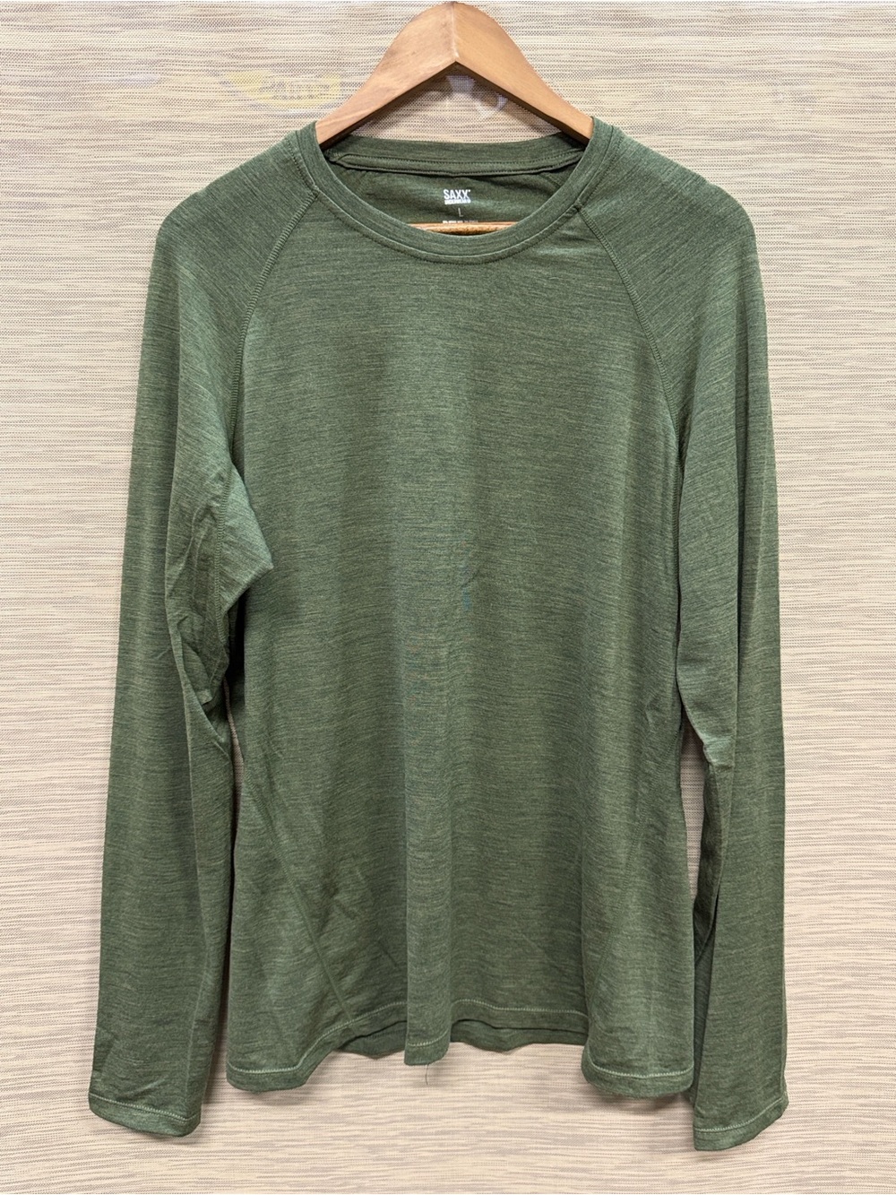 Saxx Merino Wool Army Green Baselayer Long Sleeve Tee Men’s L